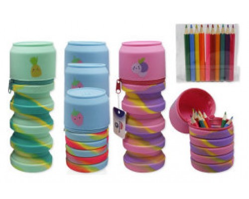 PORTATODO SILICONA RAINBOW EXTENSIBLE + LAPICEROS BISMARK 330188 (Espera 4 dias)