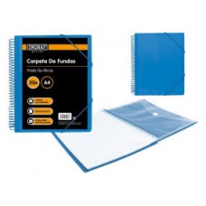 CARPETA ESPIRAL 20 FUNDAS CON SOBRE A4 AZUL POLIPROPILENO INGRAF 332488 (MIN6) (Espera 4 dias)