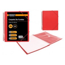 CARPETA ESPIRAL 40 FUNDAS CON SOBRE A4 ROJO POLIPROPILENO INGRAF 332495 (Espera 4 dias)
