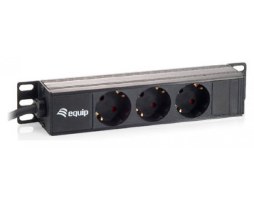 REGLETA ALIMENTACION ALUMINIO RACK 10" 3 TOMAS 1U