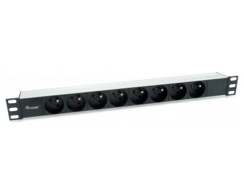 REGLETA ALIMENTACION ALUMINIO RACK 19" 1U 8 TOMAS