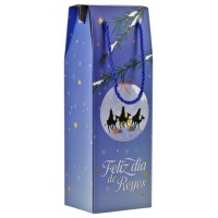 CAJA CON ASA MENSAJES EFECTO MADERA BOTELLERO REYES MAGOS (13X36X10 CM) COLORES SURTIDOS BISMARK 333603 (Espera 4 dias)