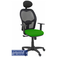 PIQUERAS Y CRESPO Silla Alocen malla negra asiento bali verde brazos regulables cabecero fijo