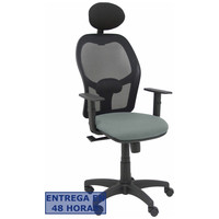 PIQUERAS Y CRESPO Silla Alocen malla negra asiento bali gris brazos regulables cabecero fijo
