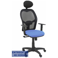 PIQUERAS Y CRESPO Silla Alocen malla negra asiento bali azul claro brazos regulables cabecero fijo