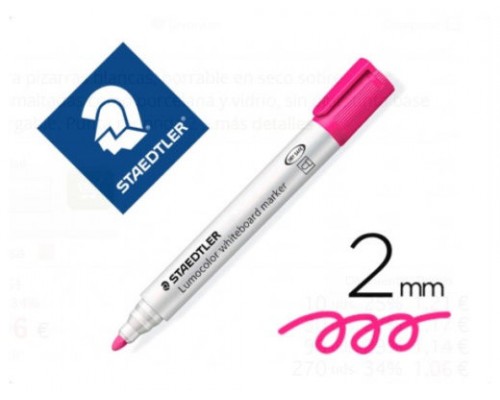 MARCADOR PIZARRA LUMOCOLOR MARKER 351 TRAZO 2MM. ROSA STAEDTLER 351-20 (MIN10) (Espera 4 dias)