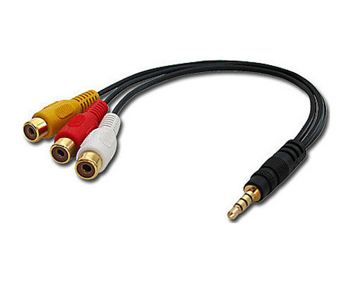 Lindy 35539 cable de v&iacute;deo compuesto 0,25 m 3,5mm 3 x RCA Negro (Espera 4 dias)