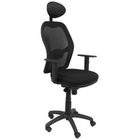 PIQUERAS Y CRESPO Silla Jorquera malla negra asiento bali negro con traslak y cabecero-23SX PIQUERAS Y CRESPO Silla Jorquera malla negra asiento bali negro con traslak y cabecero