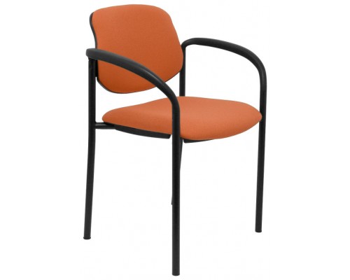 PIQUERAS Y CRESPO NOWY STYL Silla fija Styl bali marron chasis negro con brazos