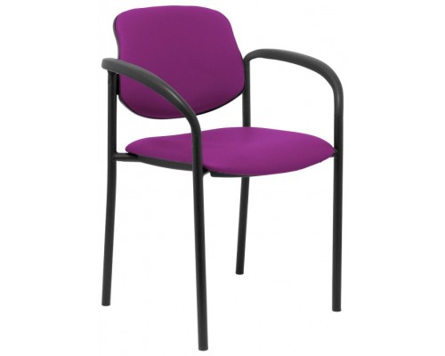 PIQUERAS Y CRESPO NOWY STYL Silla fija Styl similpiel morado chasis negro con brazos