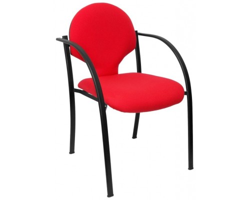 PIQUERAS Y CRESPO Pack 2 sillas Hellin chasis negro bali rojo