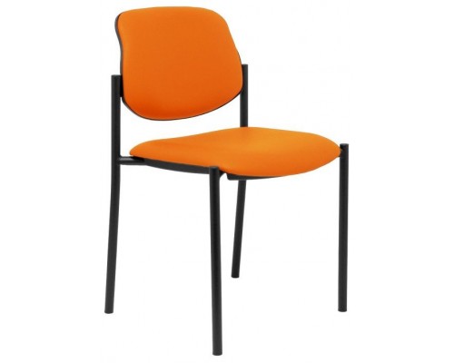 PIQUERAS Y CRESPO NOWY STYL Silla fija Styl similpiel naranja chasis negro