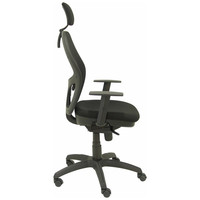 PIQUERAS Y CRESPO Silla Jorquera malla negra asiento bali negro cabecero regulable-22SX PIQUERAS Y CRESPO Silla Jorquera malla negra asiento bali negro cabecero regulable
