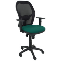 PIQUERAS Y CRESPO Silla Jorquera malla negra asiento bali verde botella-24SX PIQUERAS Y CRESPO Silla Jorquera malla negra asiento bali verde botella
