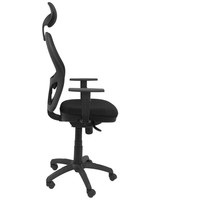 PIQUERAS Y CRESPO Silla Jorquera malla negra asiento bali negro con cabecero fijo-20SX PIQUERAS Y CRESPO Silla Jorquera malla negra asiento bali negro con cabecero fijo