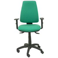 PIQUERAS Y CRESPO Silla Elche S bali verde esmeralda brazos regulables
