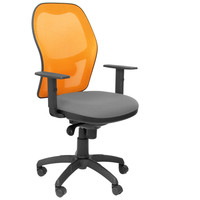 PIQUERAS Y CRESPO Silla Jorquera malla naranja asiento bali gris claro-24SX PIQUERAS Y CRESPO Silla Jorquera malla naranja asiento bali gris claro