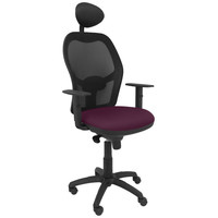 PIQUERAS Y CRESPO Silla Jorquera malla negra asiento bali morado con cabecero fijo-23SX PIQUERAS Y CRESPO Silla Jorquera malla negra asiento bali morado con cabecero fijo