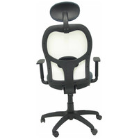 PIQUERAS Y CRESPO Silla Jorquera malla blanca asiento bali gris oscuro con cabecero fijo-23SX PIQUERAS Y CRESPO Silla Jorquera malla blanca asiento bali gris oscuro con cabecero fijo