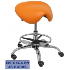 PIQUERAS Y CRESPO Taburete Zarza sin respaldo similpiel naranja