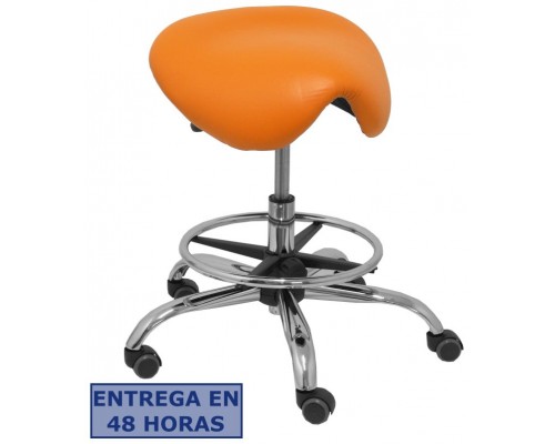 PIQUERAS Y CRESPO Taburete Zarza sin respaldo similpiel naranja