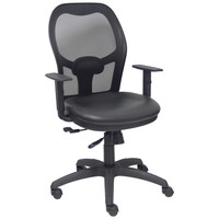 PIQUERAS Y CRESPO Silla Jorquera traslack malla negra asiento similpiel negro brazos regulables-30SX PIQUERAS Y CRESPO Silla Jorquera traslack malla negra asiento similpiel negro brazos regulables