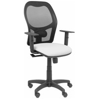 PIQUERAS Y CRESPO Silla Alocen malla negra asiento bali blanco brazos regulables-26SX PIQUERAS Y CRESPO Silla Alocen malla negra asiento bali blanco brazos regulables