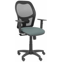 PIQUERAS Y CRESPO Silla Alocen malla negra asiento bali gris brazos regulables