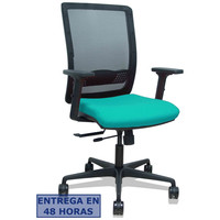 PIQUERAS Y CRESPO Silla Haches traslack malla negra asiento bali turquesa brazos 2D ruedas 65mm