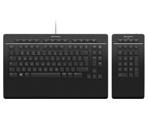 3Dconnexion Keyboard Pro with Numpad teclado Oficina USB + RF Wireless + Bluetooth QWERTY Internacional de EE.UU. Negro (Espera 4 dias)