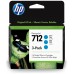 HP DesignJet T200/T600, 3 Pack Cartuchos Cian 712