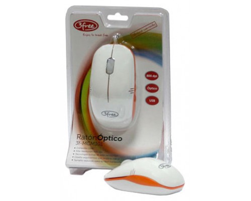 MOUSE 3FREE MCM101/WO DISE¥O BLANCO NARANJA