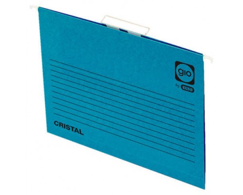 CARPETA COLGANTE CAJÓN VISOR CORTO CRISTAL FOLIO LOMO V COLOR AZUL GIO 400021954 (MIN25) (Espera 4 dias)