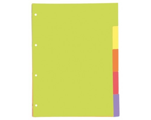 SEPARADORES CARTULINA STRONGLINE A4 5 POSICIONES - 5 COLORES VIVOS OXFORD 400149955 (Espera 4 dias)
