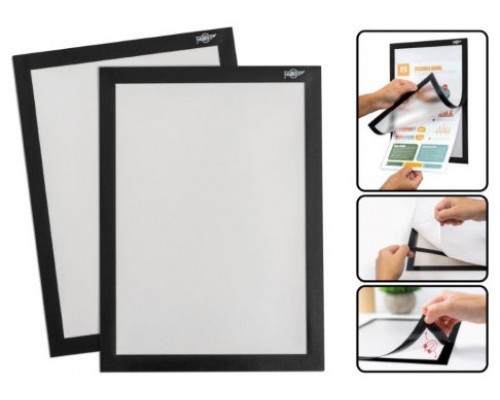 BOLSA 2 MARCOS MAGN&Eacute;TICOS ADHESIVOS A4 NEGRO FAIBO 40602 (Espera 4 dias)