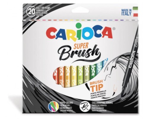 CAJA 20 ROTULADORES SUPER BRUSH CARIOCA CARIOCA 42968 (Espera 4 dias)