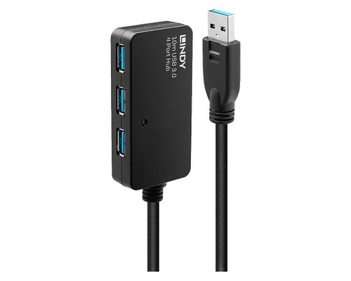 Lindy 43159 hub de interfaz USB 3.2 Gen 1 (3.1 Gen 1) Type-A 5000 Mbit/s Negro (Espera 4 dias)