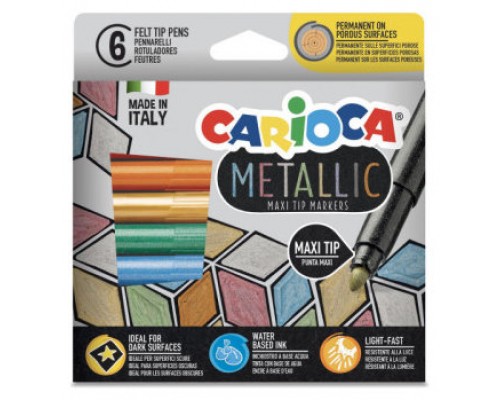 CAJA 6 ROTULADORES METALLIC PUNTA MAXI CARIOCA 43161 (Espera 4 dias)