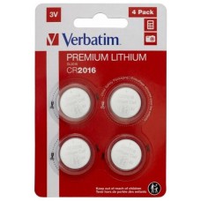 VERBATIM PILAS PLANAS DE LITIO 3V - CR2016 (4 PACK)