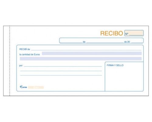 TALONARIO 50 JUEGOS RECIBOS DUPLICADO (ORIGINAL+COPIA AUTOCOPIATIVA) 1/3 APAISADO DOHE 50060D (MIN10) (Espera 4 dias)