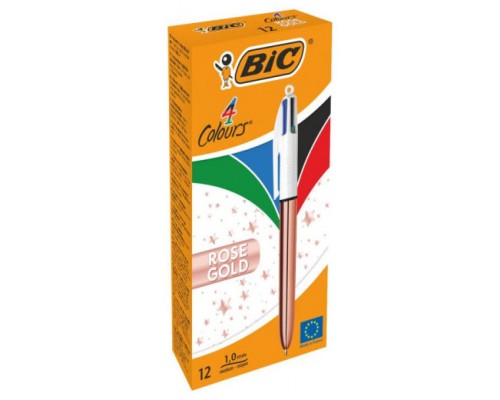 BOLÍGRAFO 4 COLORES PINK GOLD BIC 504894 (MIN12) (Espera 4 dias)