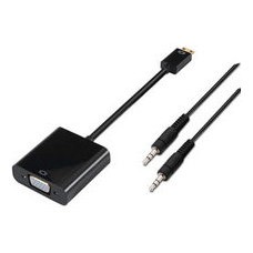 Conversor Mini HDMI a SVGA+Audio C/M-SVGA/H+3.5/H Negro (Espera 2 dias)