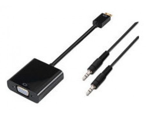 Conversor Mini HDMI a SVGA+Audio C/M-SVGA/H+3.5/H Negro (Espera 2 dias)