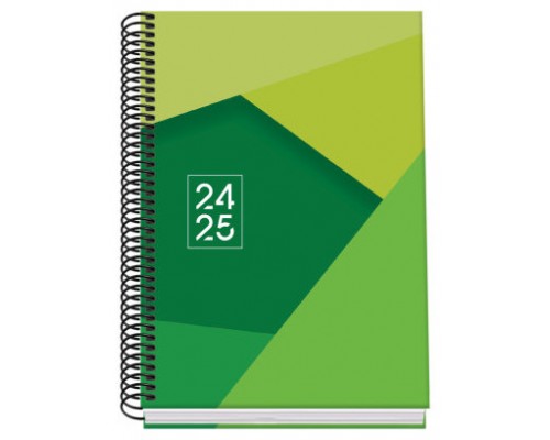 AGENDA ESCOLAR 2024-2025 TAMAÑO A5 TAPA CARTON FORRADO  SEMANA VISTA TANGRAM BASIC VERDE DOHE 51746 (Espera 4 dias)