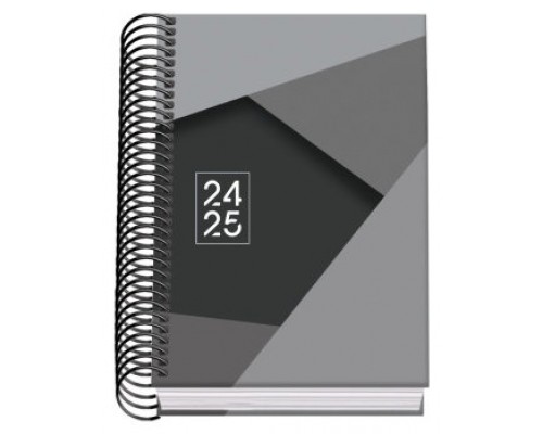 AGENDA ESCOLAR 2024-2025 TAMAÑO A6 TAPA CARTON FORRADO  DÍA PÁGINA TANGRAM BASIC NEGRO DOHE 51751 (Espera 4 dias)