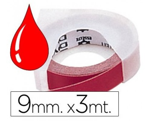 CINTA DYMO EMBOSSER 3M X 9 MM ROJO DYMO 520102 (Espera 4 dias)