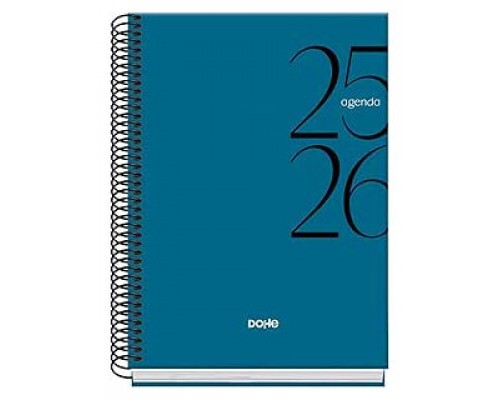 AGENDA ESCOLAR 2025-2026 TAMAÑO A5 TAPA CARTON FORRADO SEMANA VISTA MODELO SYSTEM BASIC AZUL DOHE 52056 (Espera 4 dias)
