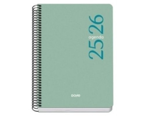 AGENDA ESCOLAR 2025-2026 TAMAÑO A5 TAPA POLIPROPILENO SEMANA VISTA MODELO ESENCIAL BASIC VERDE DOHE 52070 (Espera 4 dias)