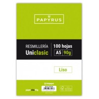 RECAMBIO PAQUETE 100 HOJAS A5 UNICLASIC 90 GR. LISO SIN MARGEN PAYRUS 53390000 (Espera 4 dias)