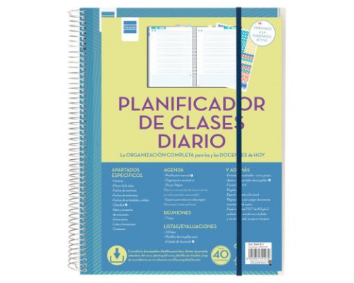 PLANIFICADOR DE CLASES DOCENTE 230X310 1 DÍA PÁGINA FINOCAM 5341000 (Espera 4 dias)